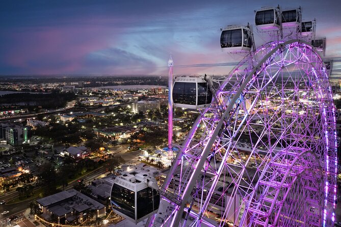 The Orlando Eye Admission Ticket at ICON Park - Timing: sunset and night lights usually win