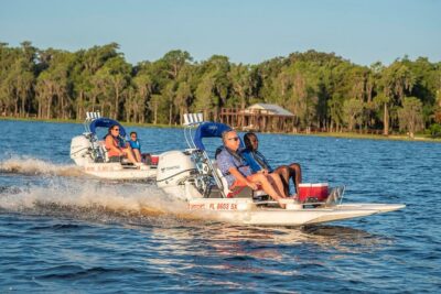 Tour of Lakes Escape by Personal Catamaran - How the On-Water Guide and Two-Way Radio Keep You in Control